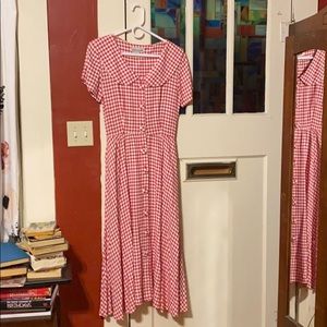 Red Gingham 80’s dress